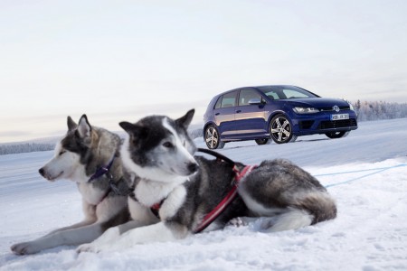 VW Golf R mit Huskies, Foto: VW